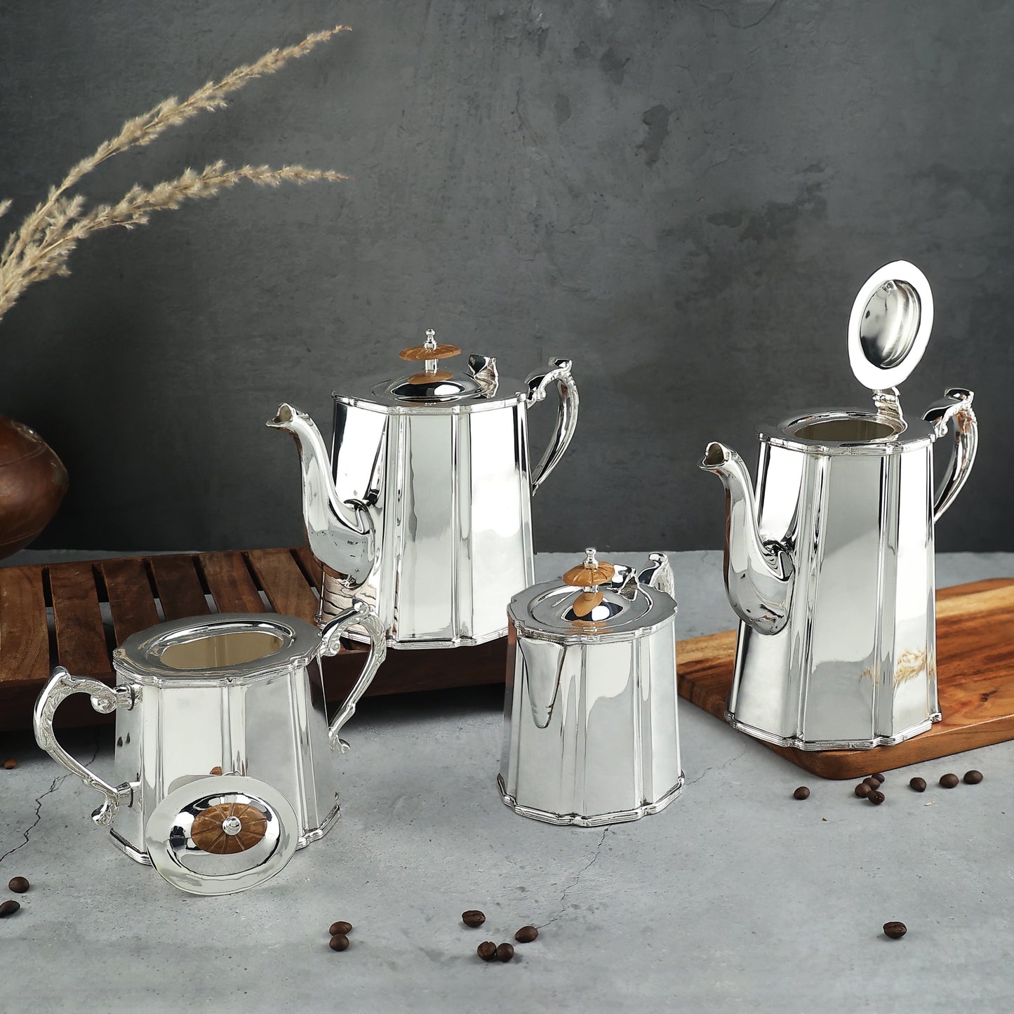 Silver Brass Tea Set – A Luxurious Blend of Tradition & Elegance