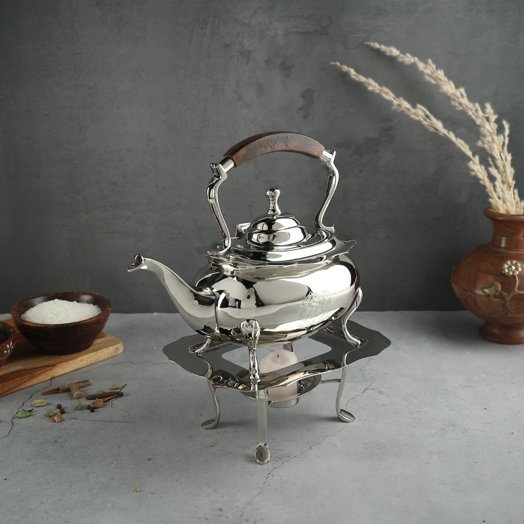 Brass Teapot Stand with Burner – A Touch of Luxury for Your Kitchen
