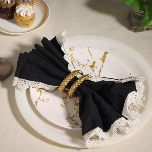 Luxury Brass Spiral Napkin Rings Set