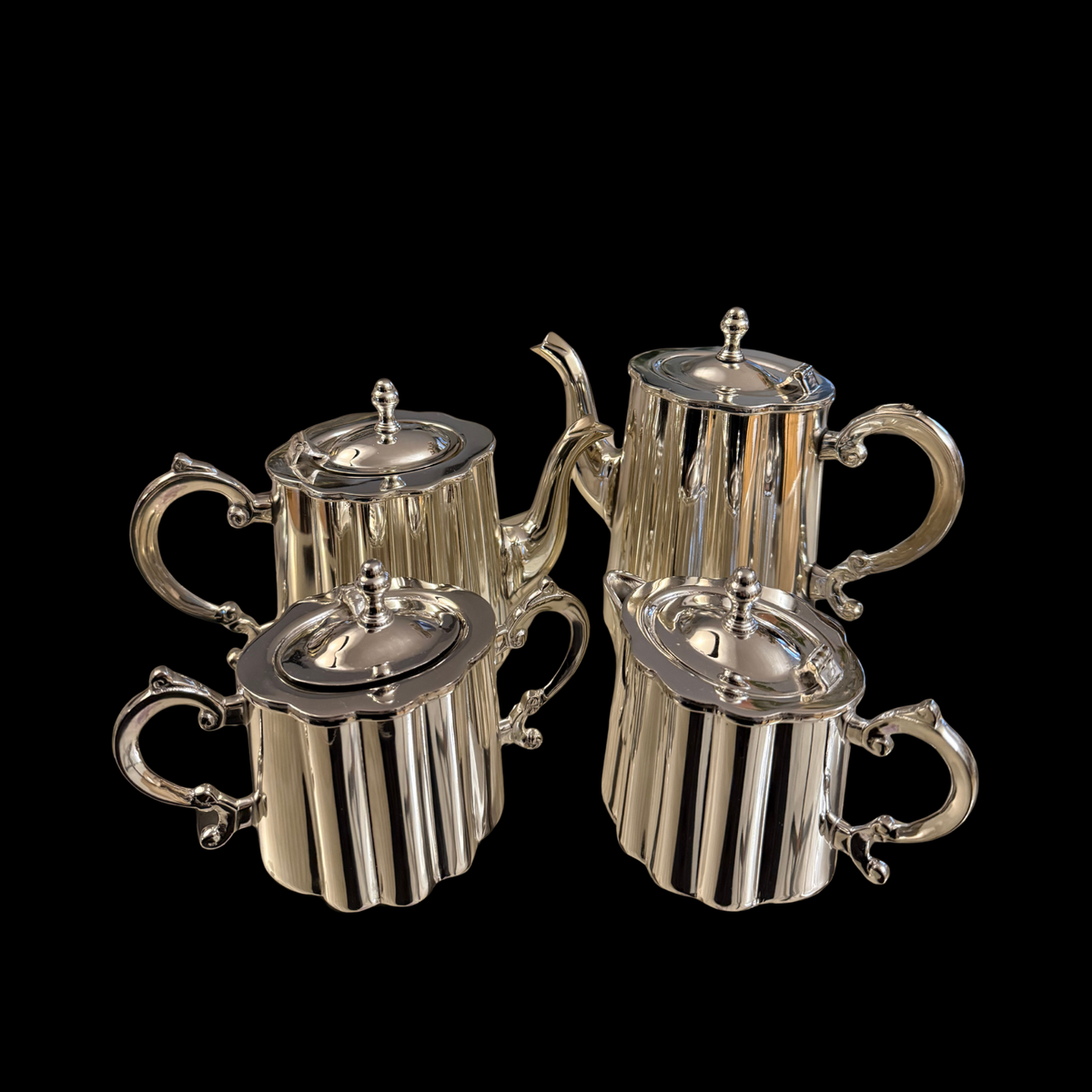 Royal English Silver Tea & Coffee Set – Victorian Inspired Silver Plated Serving Set for Luxury Home Décor & Premium Gifting