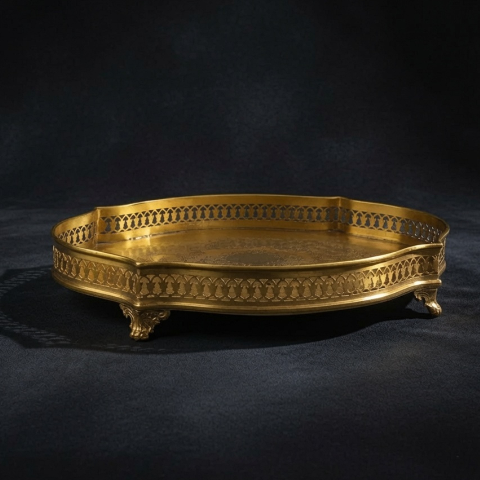 Elevate Your Home with Timeless Luxury: Discover the Perfect Vintage Brass Oval Serving Tray