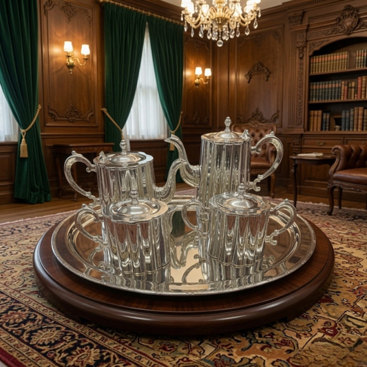 Discover Timeless Elegance: Why Every Sophisticated American Home Deserves This Royal English Silver Tea Set