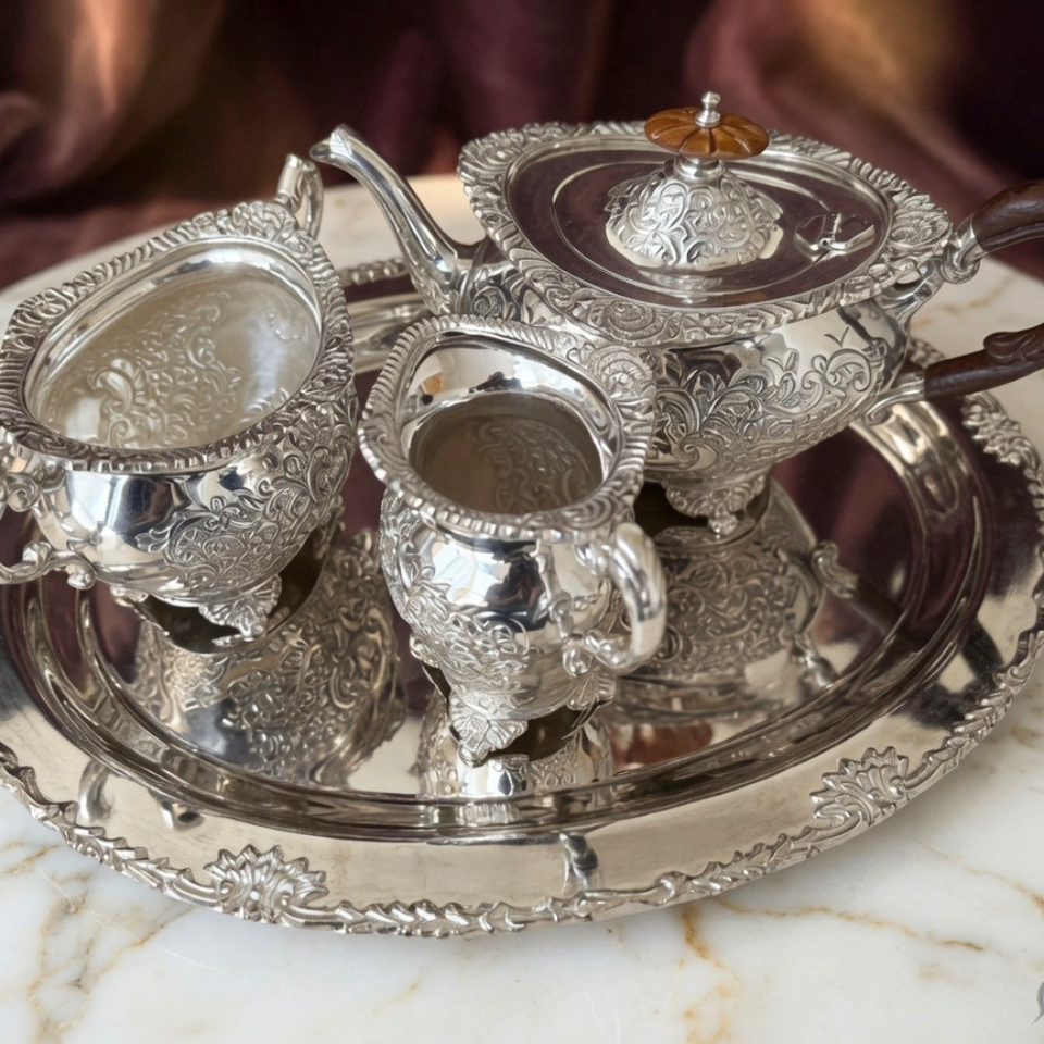 Never Settle for Ordinary Tea Time Again: This Regal Victorian Silver-Plated Tea & Coffee Set Is the Luxurious Upgrade Every USA Home Deserves