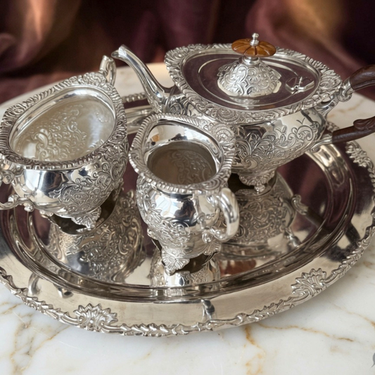 Never Settle for Ordinary Tea Time Again: This Regal Victorian Silver-Plated Tea & Coffee Set Is the Luxurious Upgrade Every USA Home Deserves