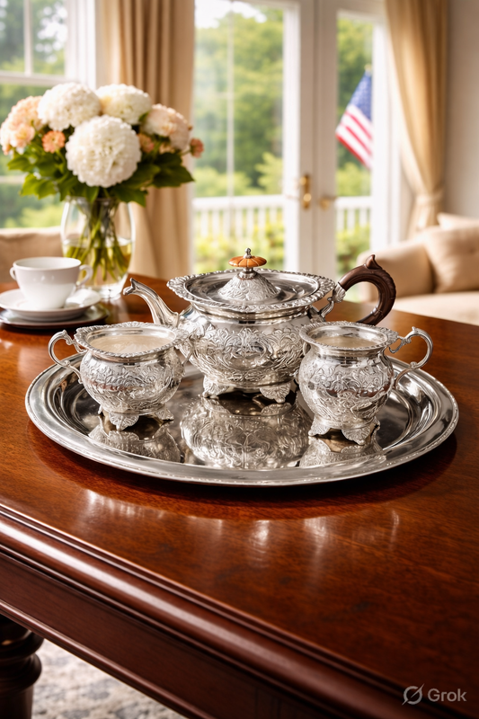 Discover the Elegance You've Been Craving: Why This Victorian Silver Plated Tea Set Will Make Every Sip Feel Like a Royal Affair in Your American Luxury Home