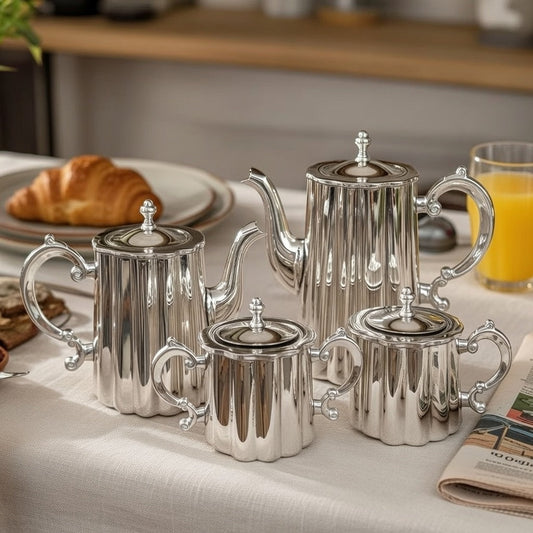 Shop the Most Elegant Victorian Silver Plated Tea Coffee Set – Luxury Home Decor & Premium Gift Idea for Americans