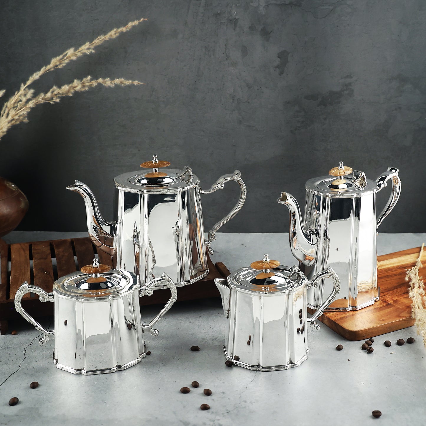 Silver Brass Tea Set – A Luxurious Blend of Tradition & Elegance