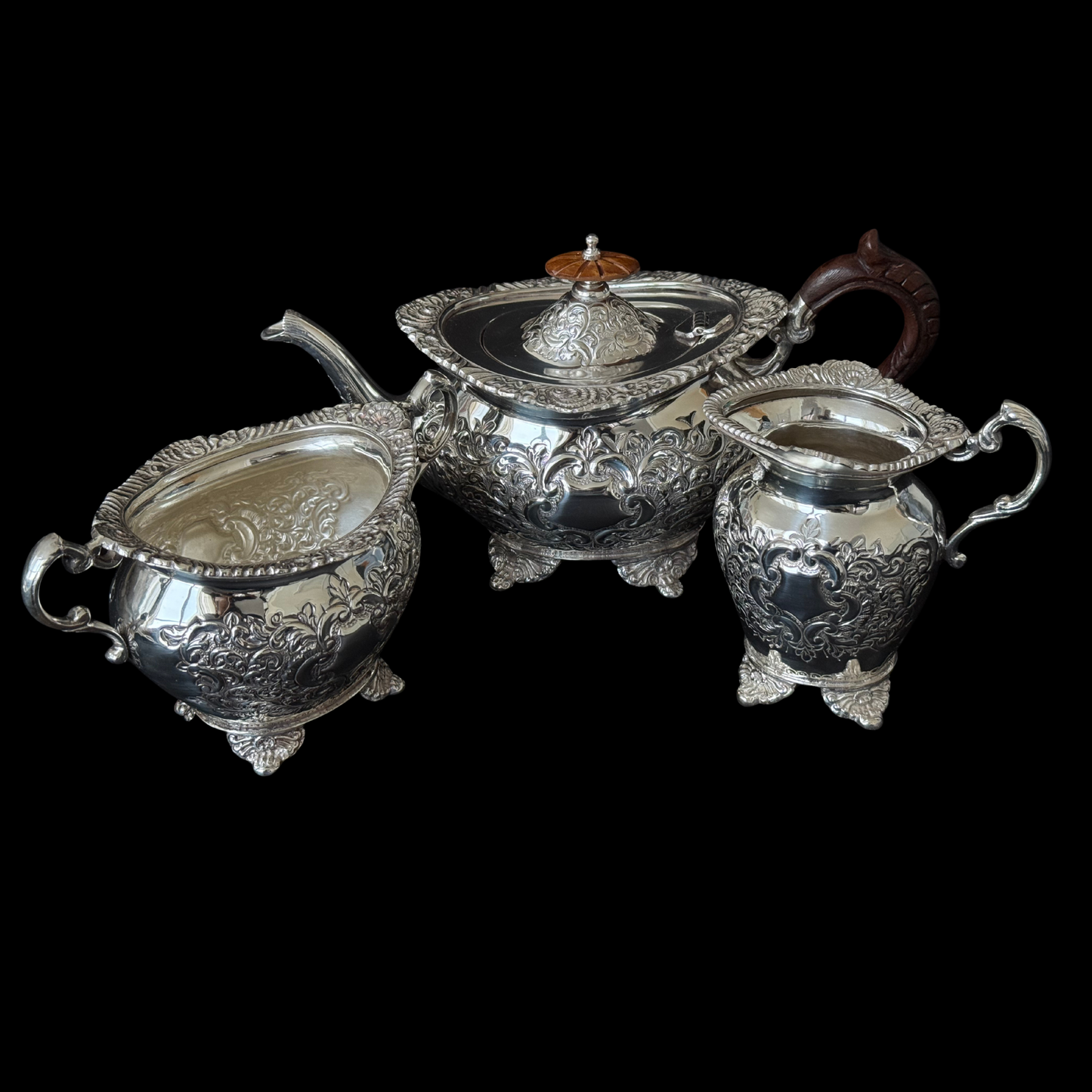 Regal Victorian Silver-Plated Tea & Coffee Set for Luxury Homes