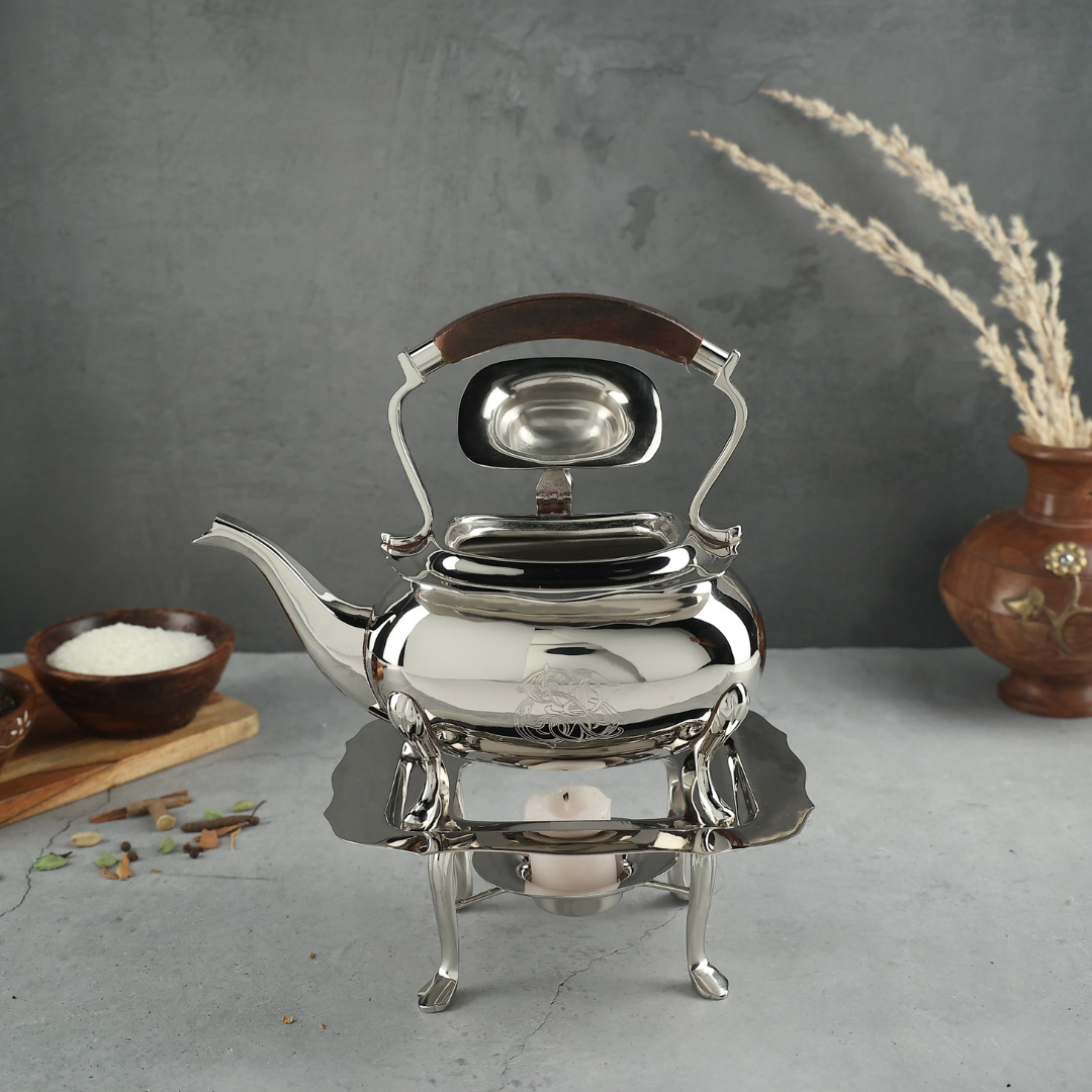 Brass Teapot Stand with Burner – A Touch of Luxury for Your Kitchen