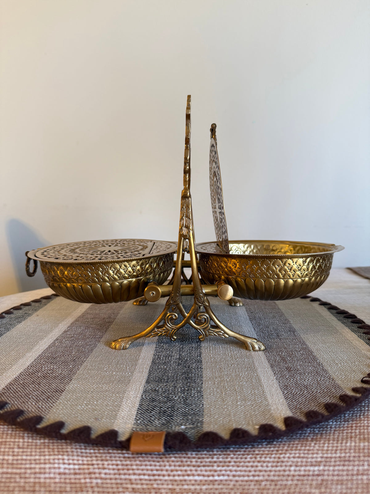 Victorian Brass Biscuit Warmer – Antique Style Table Centerpiece & Decorative Home Accent