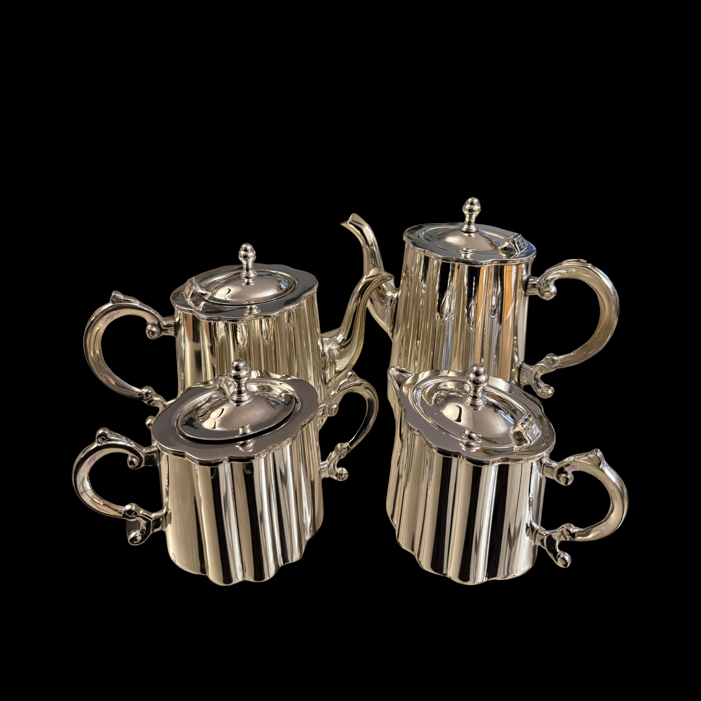 Royal English Silver Tea & Coffee Set – Victorian Inspired Silver Plated Serving Set for Luxury Home Décor & Premium Gifting